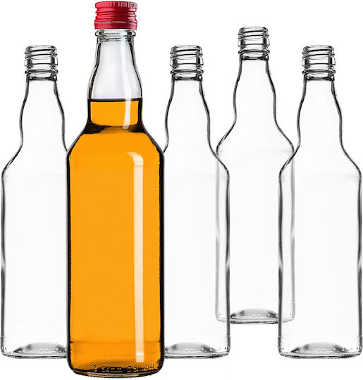 Glass Bottle 500ml Red Cap 10 Pcs