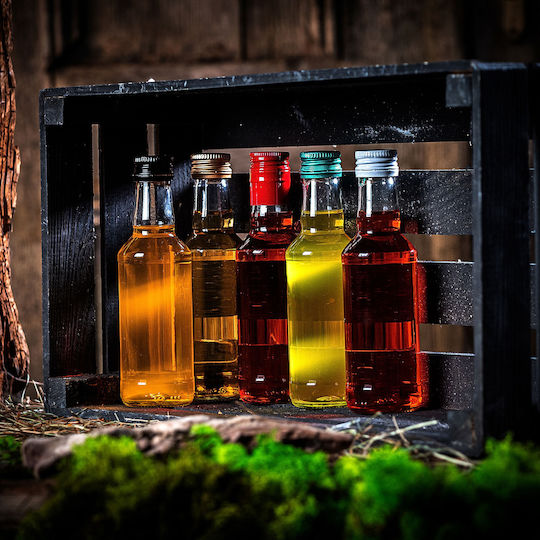 Glass Bottle 200ml Red Cap 1 Pc