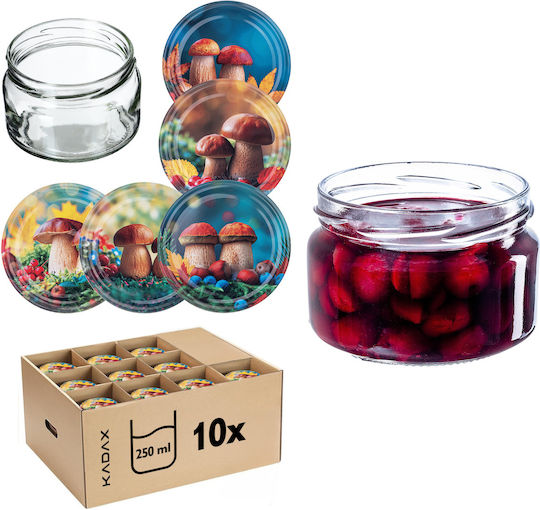 Kadax Βαζάκι Γυάλινο με Καπάκι 250ml (10τμχ)