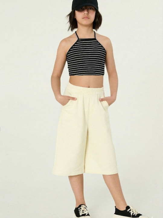 Kids Top Sleeveless Black White