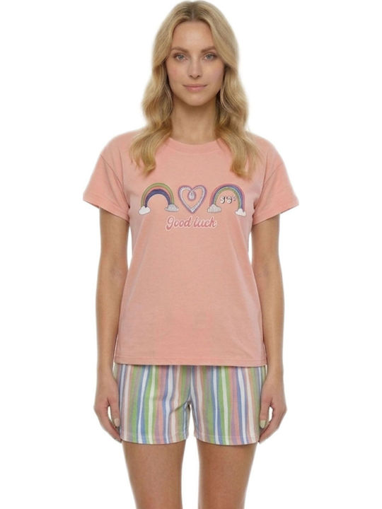 Caress Sommerliches Damen-Schlafanzug-Set Baumwoll-Soie