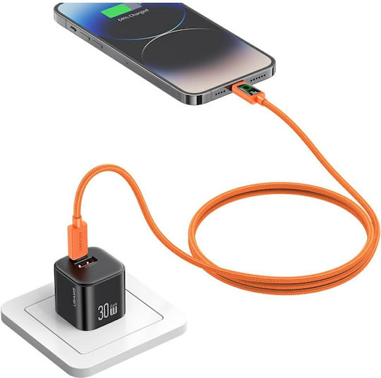 Usams Regular la Cablu Lightning 30W Portocaliu 1.2m (SJ774USB02)