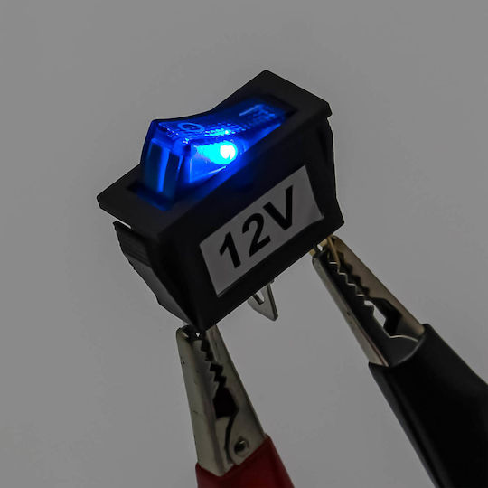 Διακόπτης ON-OFF με λαμπάκι 12V 20A Μπλε