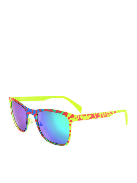 Italia Independent 0024 063 033 063/033 Herren Sonnenbrille mit Mehrfarbig Kunststoff Gestell und Mehrfarbig Spiegel Linse
