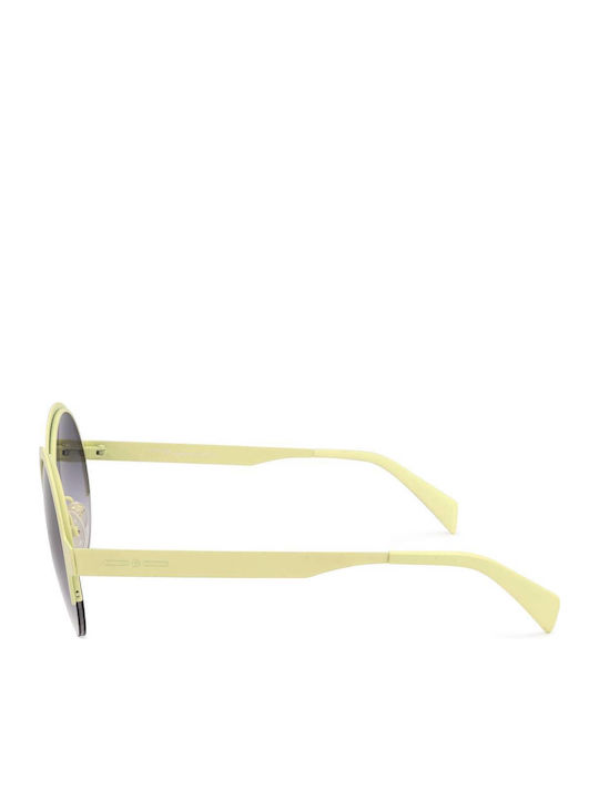 Italia Independent Women's Sunglasses with Yellow Horn-Rimmed Frame and Gradient Lenses 0027.060.000