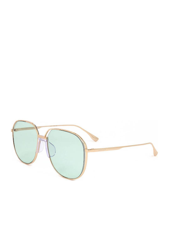 Bolon Damen Sonnenbrillen mit Gold Metall Gestell und Grün Linse BL7155A68