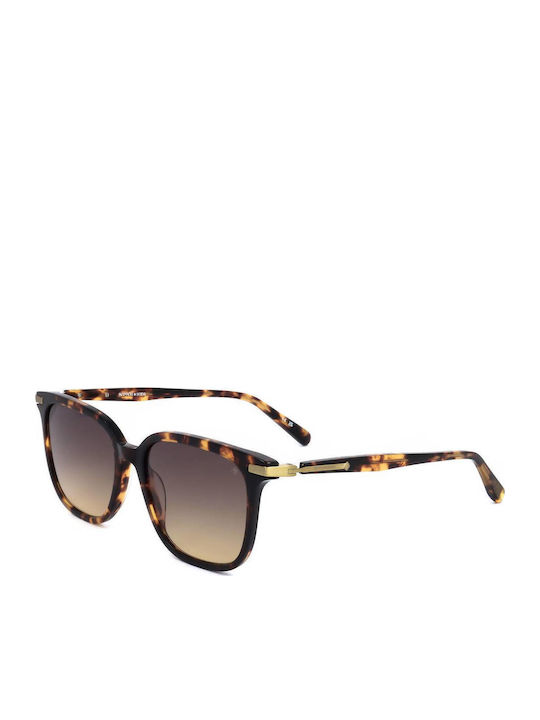 Scotch & Soda Women's Sunglasses with Brown Tartaruga Plastic Frame and Gray Gradient Lens