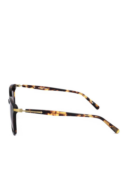 Scotch & Soda Women's Sunglasses with Brown Tartaruga Plastic Frame and Gray Gradient Lens