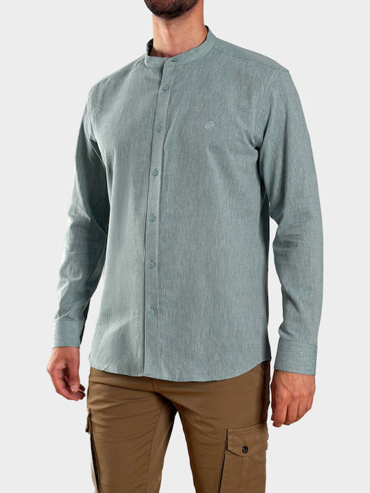 Long Sleeve Linen Shirt in Regular Fit Mint