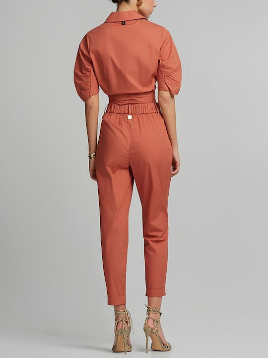 Women's Fabric Trousers Terracotta