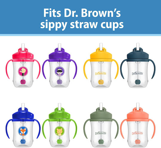 Dr. Brown's Replacement White Straws Baby's First Straw Cup TC 073 Made of Plastic for 6+ Months