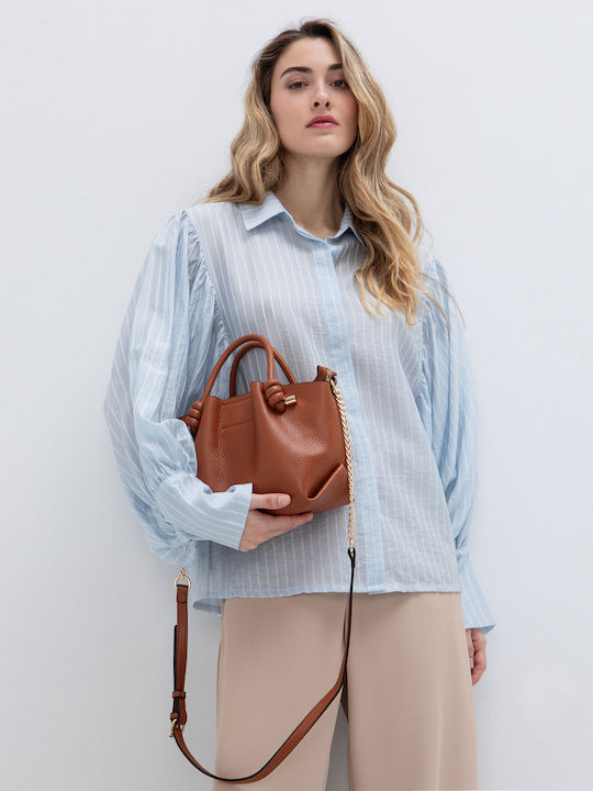 Long Sleeve Women's Shirt Light Blue Striped
