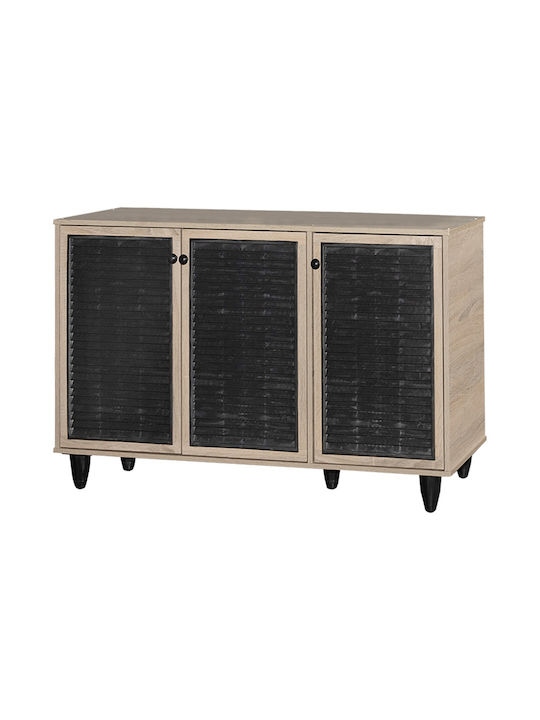 Ronan Wooden Shoe Organizer with 3 Shelves Beige 105x35x66cm