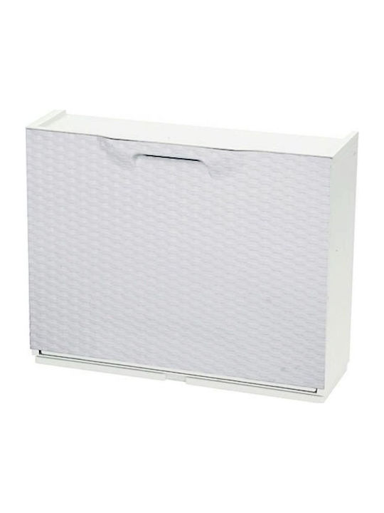 Πλαστική Παπουτσοθήκη Unika Rattan με 1 Ράφι Λευκή 51x17.3x41cm