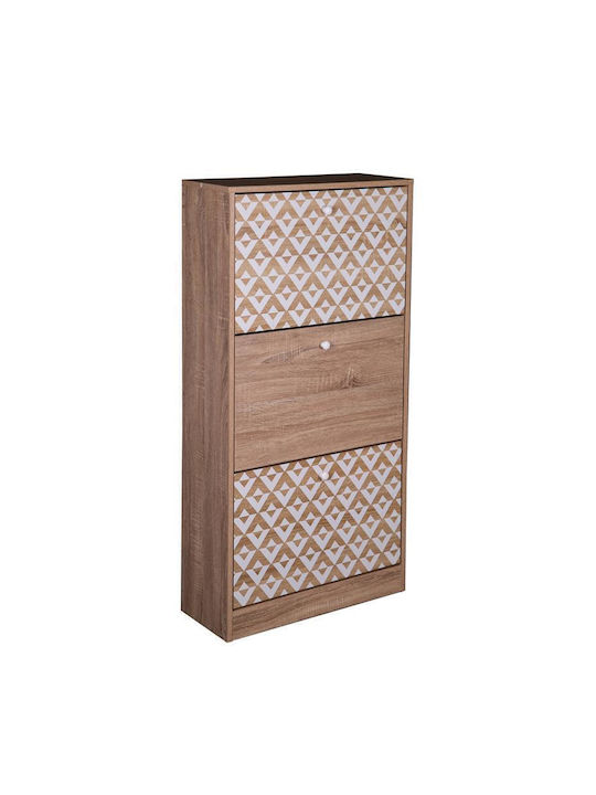 1873 Wooden Shoe Organizer with 3 Shelves Sonoma - White 60x23.5x117cm