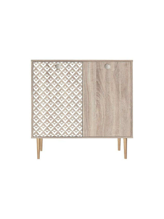 2227 Wooden Shoe Organizer with 4 Shelves Sonoma - White 75x37x75cm