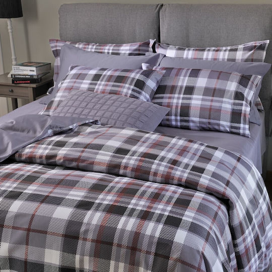 Down Town Home Decorative Pillow Case 1186 Made of 100% Cotton Purple 40x60cm