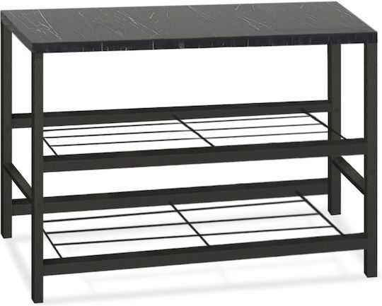 Ξύλινη Dalia με 2 Ράφια Μαύρη 65x30x45cm GP041-0059,2