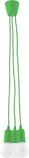 Sollux Diego 3 Lustră Suspendată Verde 13x13cm.