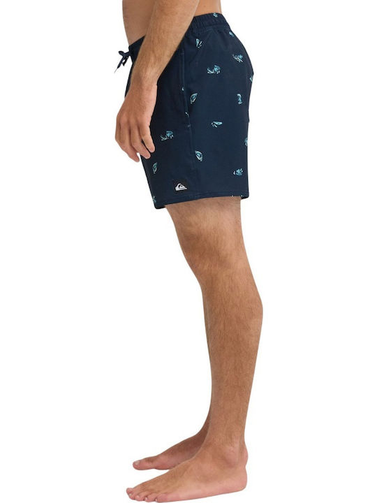 Stretch Men's Swim Shorts Dark Navy Chk with Patterns