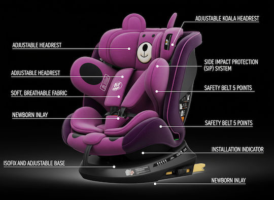 Buf Boof TWT Plus Deluxe Autositz i-Size mit Isofix Purple