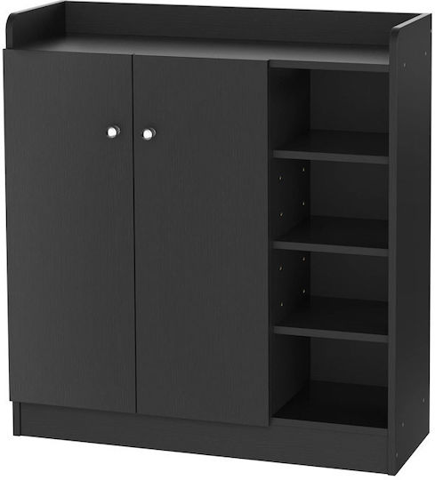 Ξύλινη με 8 Ράφια Μαύρη 83x30x90cm 02-0622 Ξύλινη με 8 Ράφια Μαύρη 83x30x90cm 02-0622