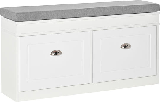 Ξύλινη με 2 Ράφια Λευκή 104x24x55cm 837-138 Ξύλινη με 2 Ράφια Λευκή 104x24x55cm 837-138