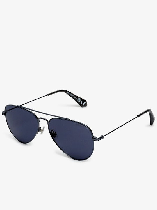 Superdry Unisex Sunglasses with Gray Metallic Frame and Blue Lenses W9710052A-K5M