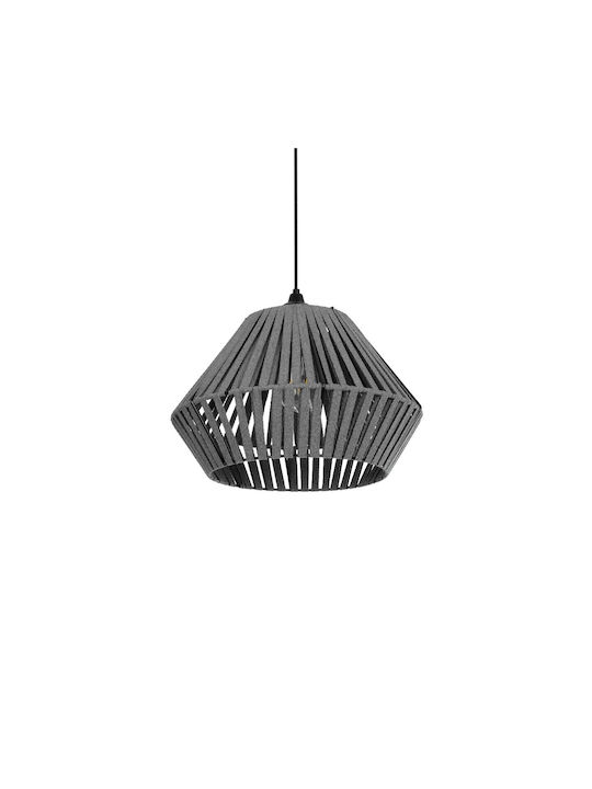 GloboStar Nui Hängelampe Gray Boho mit Seil für Fassung E27 36x36x27cm.