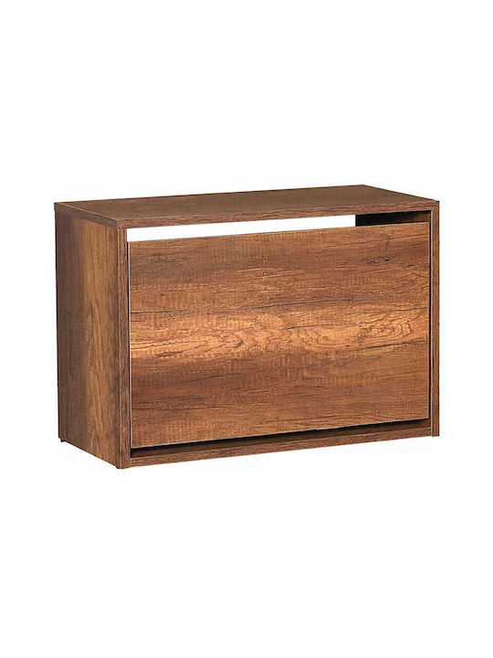 Step Wooden Shoe Organizer Walnut 60x30x42cm
