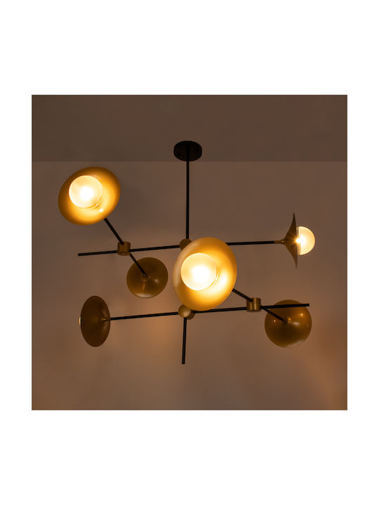 GloboStar Joliet Pendant Light Black Grid for 6 Bulbs G9 93x43x87cm