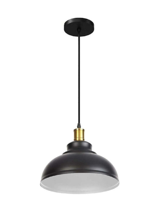 Powertech Pendant Light Black with Socket E27 29x29cm