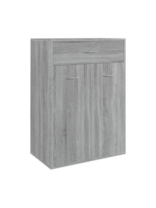 Wooden Shoe Organizer with 4 Shelves Grey Sonoma 60x35x84cm