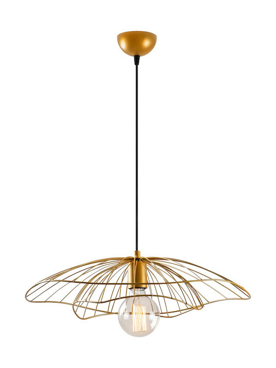 HomeMarkt Adjustable Pendant Light Gold Grid with Socket E27 50x111cm