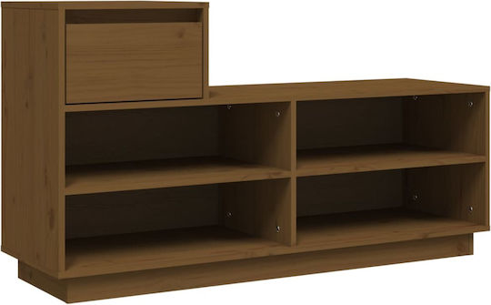 Wooden Shoe Organizer with 4 Brown Shelves 110x34x61cm 814452 Wooden Shoe Organizer with 4 Brown Shelves 110x34x61cm 814452