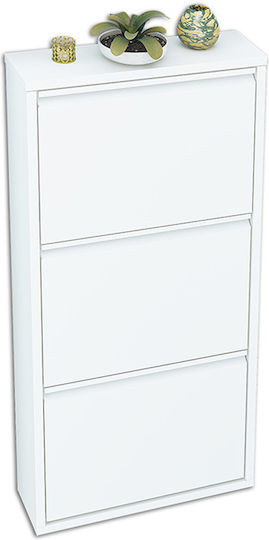 Metal Shoe Organizer With 3 White Shelves 50x15x103cm 56351000 Metal Shoe Organizer With 3 White Shelves 50x15x103cm 56351000