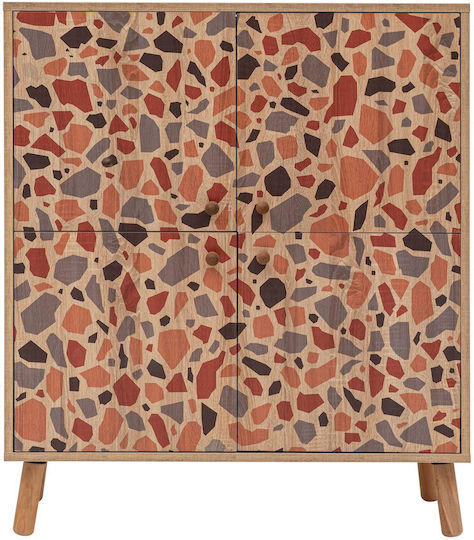 Ξύλινη με 4 Ράφια Πολύχρωμη 95x36x111cm 001.C458147