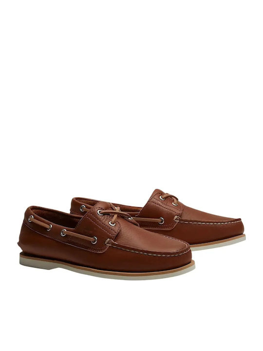 Дамски Кожени Boat Shoes в Кафяв Цвят