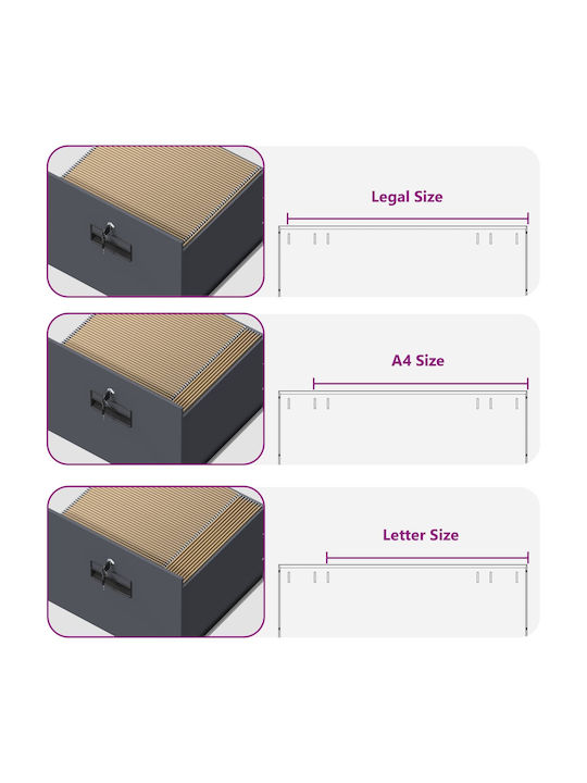 Metal Office Drawer With Lock Anthracite 45.5x42x106.5cm