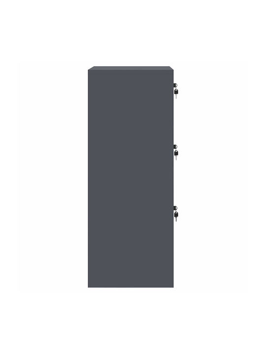 Metal Office Drawer With Lock Anthracite 45.5x42x106.5cm