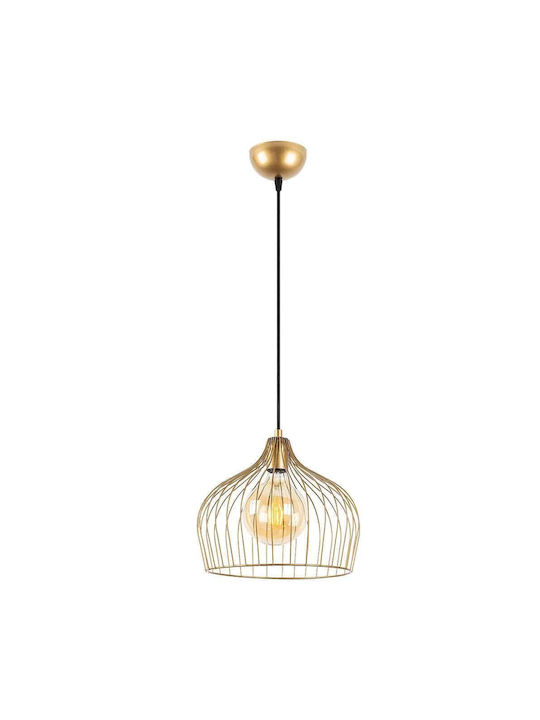 Opviq Gold Pendant Light Yellow with Socket E27 30x30x121cm