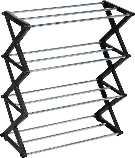 Πλαστική με 4 Ράφια Μαύρη 43x18x48cm 47647 Πλαστική με 4 Ράφια Μαύρη 43x18x48cm 47647