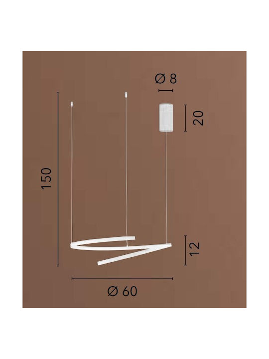 Fan Europe Led-Moma-S60 Hängelampe Gold 60x12x150cm.