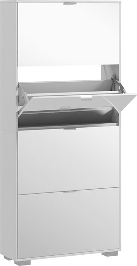 Weißer Holzschuhschrank 76x26x178cm Weißer Holzschuhschrank 76x26x178cm