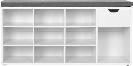 Shoe Storage Bench Hallway Shoe Rack Vasagle Wood 10 Shelves 1 Drawer White 104x30x48 Cm Shoe Storage Bench Hallway Shoe Rack Vasagle Wood 10 Shelves 1 Drawer White 104x30x48 Cm