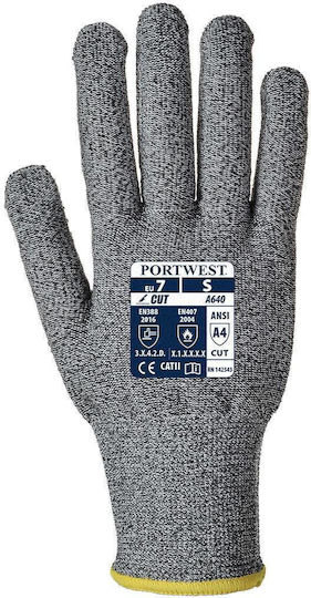 Portwest Gloves for Work Gray PVC Cutting edge 1pcs
