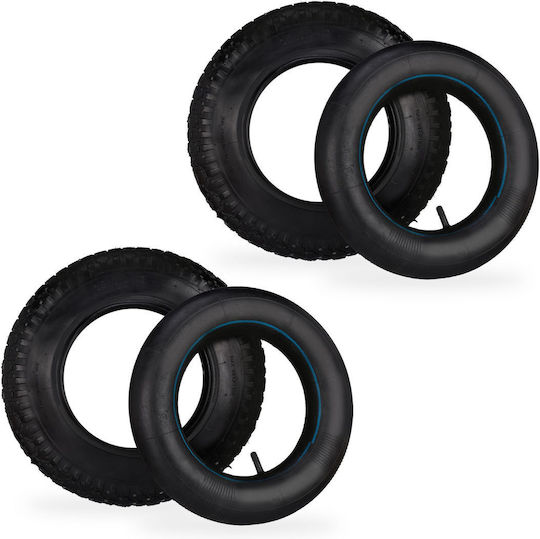 Set 2 Relaxdays Wheelbarrow Wheels Black Inflatable 3 50-8"