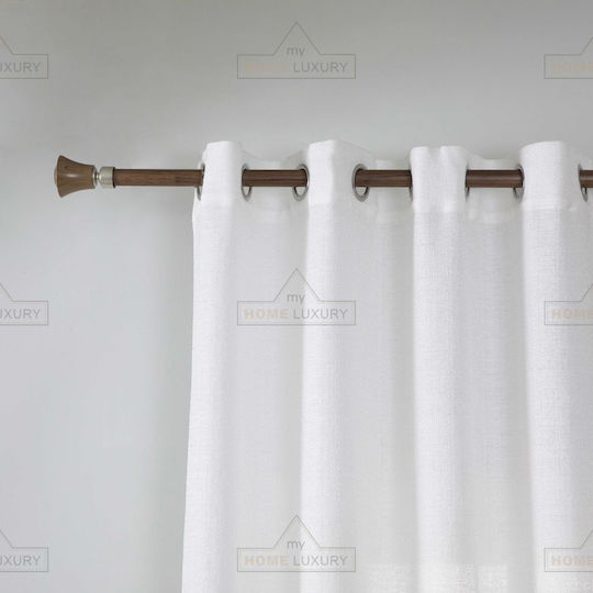 My Home Luxury Vorhang mit Grommets Line Weiß 270x270cm