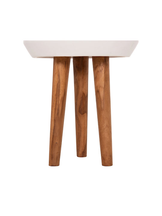 HomeMarkt Quan Concrete White Flower Pot 40x40x85cm