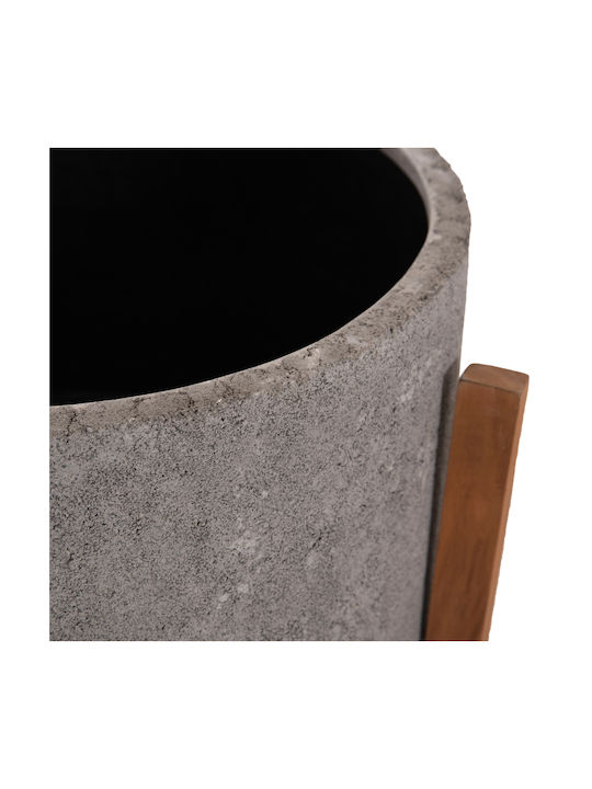 HomeMarkt Hoff Concrete Flower Pot Gray-teak 50x50x35cm